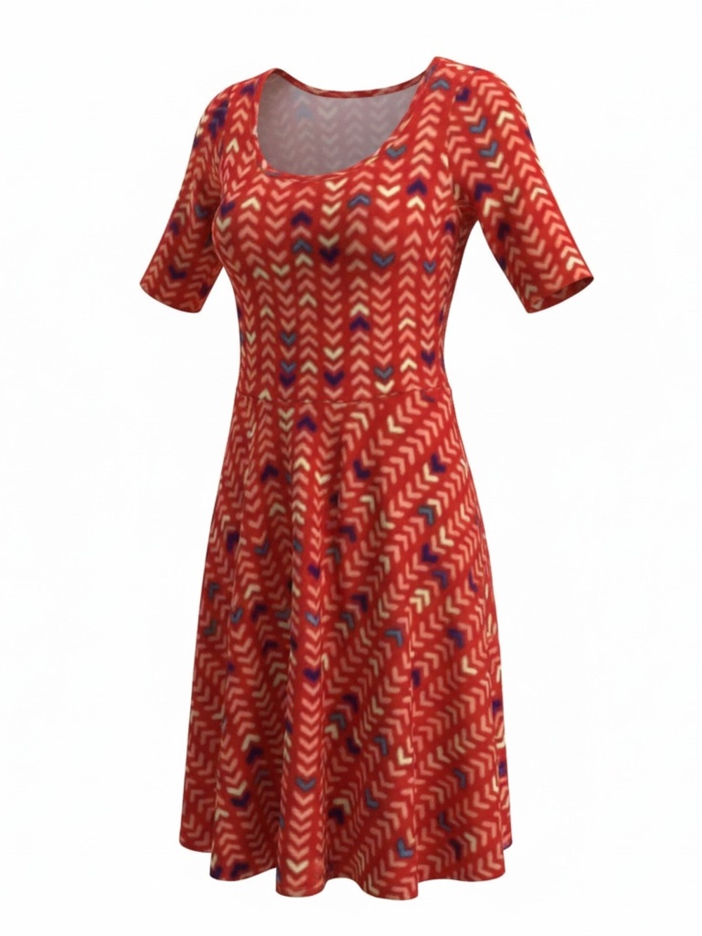 LuLaRoe Dress Nicole Short Sleeve Fit Flare Scoop Neck XL New with tags